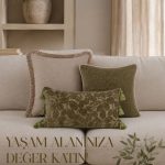 3’lü Livia Kırlent Seti Yeşil – 30x60, 40x40, 50x50 Dolgulu Kırlent