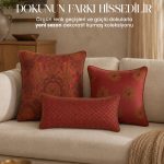 Paro 3’lü Dekoratif Kırlent Seti Kremit – 30x60, 40x40, 50x50 Dolgulu Kırlent