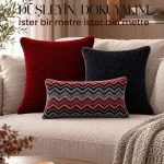 Premier 3’lü Cherry Kırlent Seti Bordo – 30x60, 40x40, 50x50 Dolgulu Kırlent